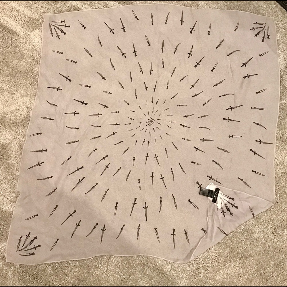 Dagger square silk scarf